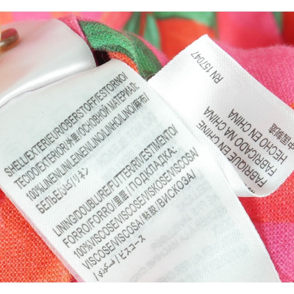 Farm Rio Mini Dress 100% Linen Pink Pepper Novelty Print Resort Vacation Summer - Picture 9 of 11